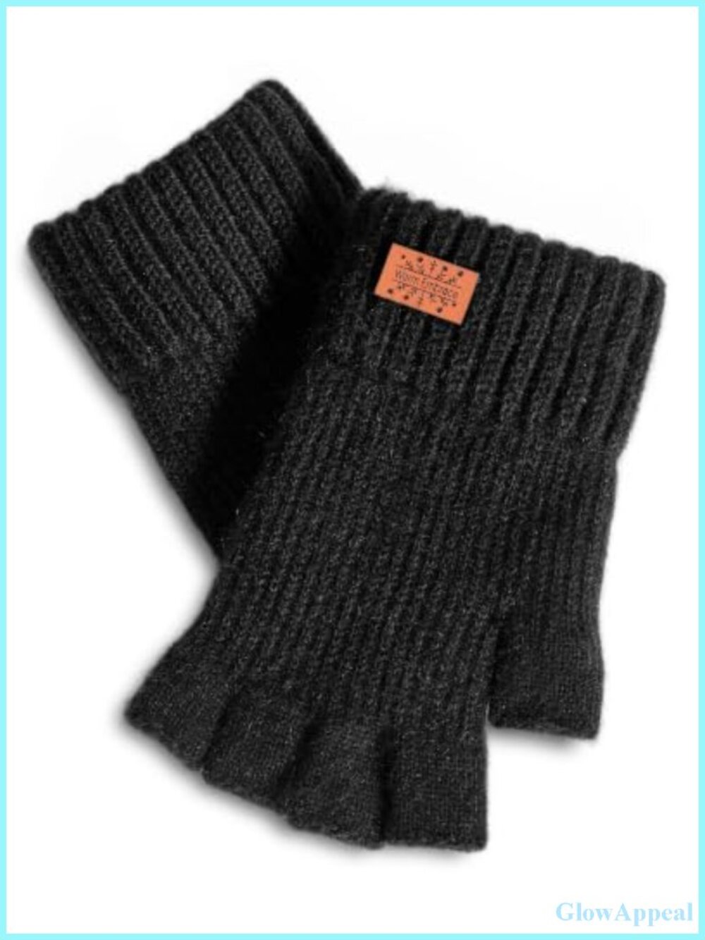 Warm Alpaca Wool Fingerless Gloves for Women Men, Double Layer Stretch Knit